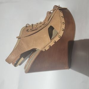 Steve Madden Tie-Up Peep Toe Wedge